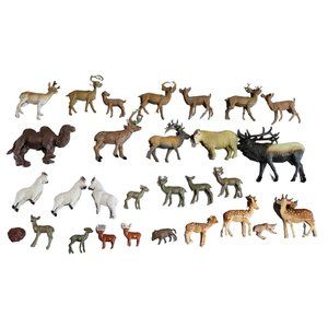 Play farm animals deer playhouse, farm, train sets collectible deer cake toppers